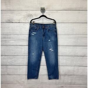 Lucky Brand Women's Mid-Rise Distressed Boy Jeans Size 10/30 Regular